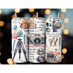 photographer 20oz skinny tumbler