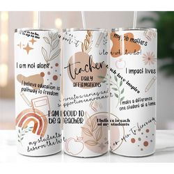 teacher affirmation tumbler sublimation transfer ready to press tumbler designs   20  30 ounce tumbler