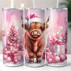 highland cow  tumbler sublimation transfer ready to press christmas tumbler designs heat transfer 20 ounce 30 ounce tumb