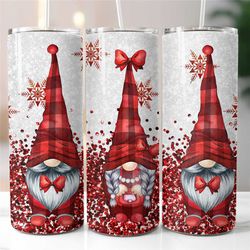 buffalo plaid gnome tumbler sublimation transfer  ready to press   gnome tumbler transfer  christmas gnome tumbler desig