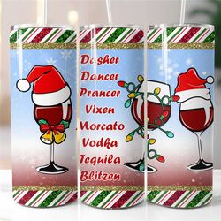 christmas reindeer wine tumbler sublimation transfer ready to press christmas tumbler wrap designs tumbler designs