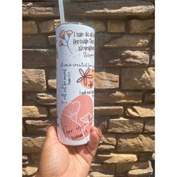 christian affirmation tumbler cup daily bible affirmations tumbler christian travel cup  christian gift for mom  religio