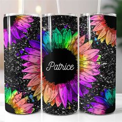 sunflower tumbler cup sunflower tumbler with lid and straw  sunflower cups  sunflower gifts