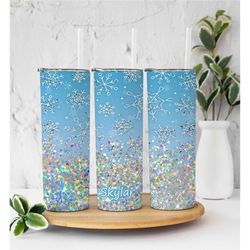 christmas snowflake tumbler, personalized tumbler, gift for her, gift for mom, christmas gift, 20oz tumbler