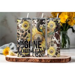 gone country tumbler-country girl tumbler for women- sunflower tumbler- western tumbler- gifts for her- country christma