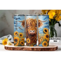 highland cow tumbler, personalized tumbler highland cow,highland cow tumbler for women, gifts for her, christmas gift tu