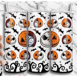 Jack And Sally Pumpkin Nightmare Before Halloween 20oz Tumbler Double Wall Insulated Travel Mug Cup Gift For Her Co Work