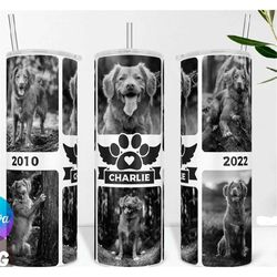 custom pet dog cat memorial tumbler, photo, sympathy gift, remembrance grieving gift 20oz tumbler travel mug