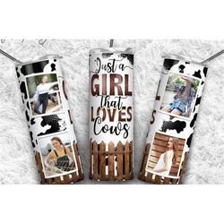 just a girl that loves cows picture cow hide tumbler cow tumbler gift for her gift for mom tumbler with straw  20 oz ski