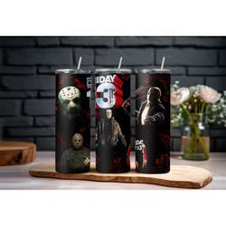 jason friday the 13th horror movie characters halloween 20oz tumbler double wall insulated travel mug cup gift for her c