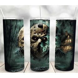 jason friday the 13th horror movie characters halloween 20oz tumbler double wall insulated travel mug cup gift for her c