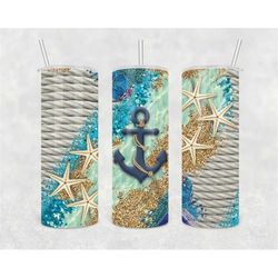 cruise summer beach ocean  20 oz skinny tumbler with straw, stainless cup, travel mug, custom tumbler, gift for her