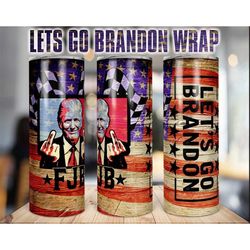 lets go brandon - trump tumbler - fjb - trump 2024 - 20oz  stainless steel tumbler with straw double wall insulated