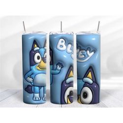 inflated puffy bluey 3d, cartoon characters 20oz tumbler double insulated travel mug cup gift for her co worker