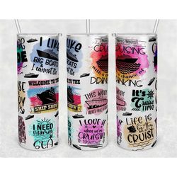 cruise quotes summer beach ocean 20 oz skinny tumbler with straw, stainless cup, travel mug, custom tumbler, gift for he