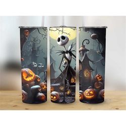 3d jack skellington the nightmare before christmas sublimation tumbler - 20oz skinny double wall insulated stainless ste