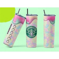 starbucks  candy coated sparkle  coffee starbuks tumbler, 20oz skinny tumbler sublimation design, gift for her