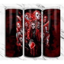 horror movie characters halloween 20oz tumbler double wall insulated travel mug cup gift for her co worker