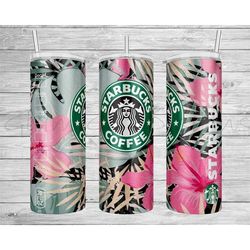 flower coffee starbuks tumbler, 20oz skinny tumbler sublimation design, gift for her