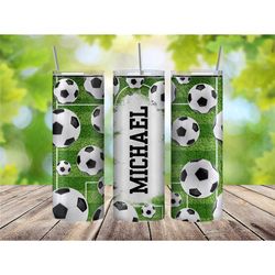 custom name soccer tumbler, personalized gift for him, soccer tumbler cup, soccer lover gifts for her, personalized tumb