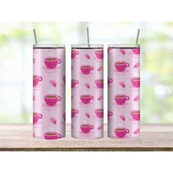 i love you a latte tumbler cup, valentines day gift for her, love tumbler for women, pink tumbler with straw, romantic g