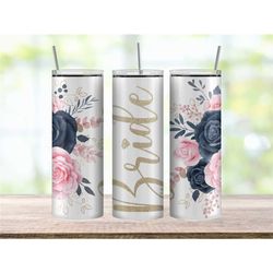 bridal tumbler set, bridal party tumbler cups, floral tumbler set, bridesmaid proposal gift, wedding party cups, bachelo