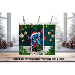 adorable stitch gift wrapper tumbler - personalized christmas present
