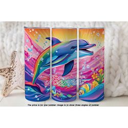 Inspired by Lisa you know who! 80's & 90's Dolphin design customizable tumbler