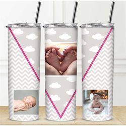 custom photo baby girl text tumbler add your own photo text personalised gift water bottle wedding gift memorial tumbler