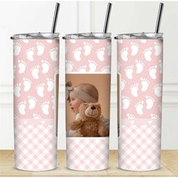 custom photo baby text girl tumbler add your own photo text personalised gift water bottle wedding gift memorial tumbler