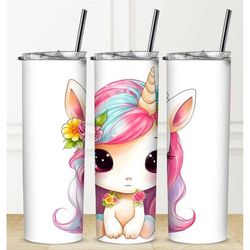 personalization available tumbler straw hot & cold drinks stainless steel sublimation unicorn child gift girl water bott