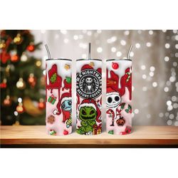 christmas jack, jack and sally tumbler, nightmare before christmas, inflatable, 3d, balloon tumbler, christmas cups, gif