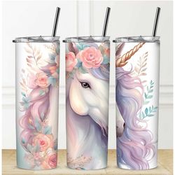 personalization available tumbler straw hot & cold drinks stainless steel sublimation unicorn child gift girl water bott