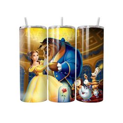 20oz skinny tumbler beauty and the beast