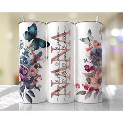 personalized nana tumbler, personalized stainless steel floral butterfly skinny tumbler, mother's day gift, gift for mom