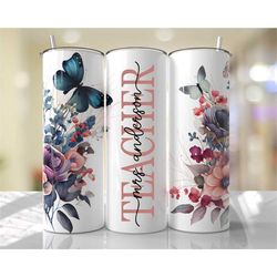 personalized teacher tumbler, personalized stainless steel  floral teacher skinny tumbler, teacher gift, teacher birthda