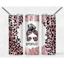 cheetah print mom life 20oz tumbler| mom life, double walled, insulated, mom, mothers day gift, gift for her, sublimatio