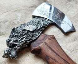 fist ax wolf fenrir gift for man best choice stylish work ax collectible viking ax for chopping and beauty