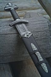 handmade viking sword real damascus steel northman sword beautiful gift for him groomsmen gift personalized gift for men