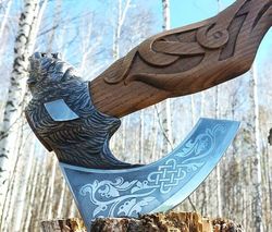 ax bear grizzly gift for men, the best choice, stylish author's work ax, collection viking ax for cutting .