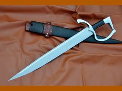 15th century falchion sword-hand forged-22 inches long blade-full tang-tempered-sharpen-one handed sword-sharpen-ready t