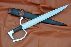 medieval viking sword 15 century falchion sword battle ready sword with sheath