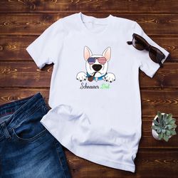 schnauzer dad american shirt