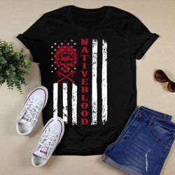 american flag native blood t-shirtunisex t shirt