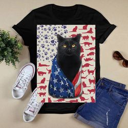 cat flag american black shirt unisex t shirt