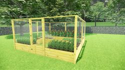 16-16 raised garden bed with fence plans-enclosed garden