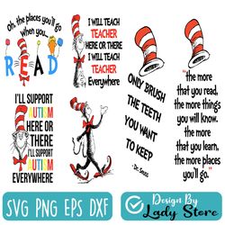 bundle dr seuss hat, thing 1 thing 2, cat in the hat, thing 1 thing 2 baby, dr seuss svg
