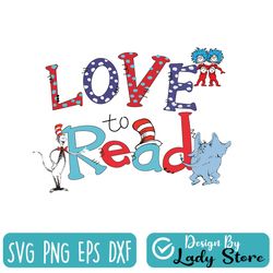 love to read svg, dr seuss svg, reading love svg, the cat in the hat svg, the thing svg, elephant svg, thing 1 thing 2