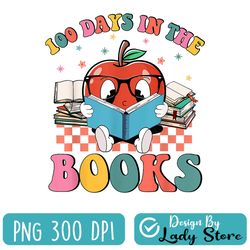 100 days in the books reading teacher 100th day of school png