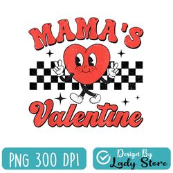 retro groovy mama is my valentine cute heart boys girls kids png